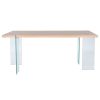 Mesas Northdeco Mesa De Comedor De Cristal Rectangular Beth 180 X 90 X 76 Cm Transparente