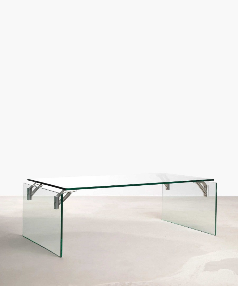 Mesas Northdeco Mesa De Centro De Cristal Rectangular Suri 120 Cm X 60 Cm Transparente